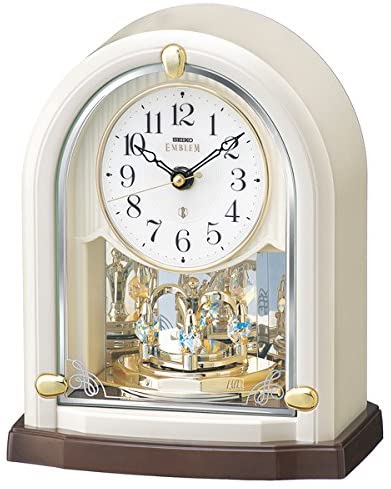 SEIKO EMBLEM table clock ○ Crystal glitter creates time elegantly [HW593W]  - Discovery Japan Mall