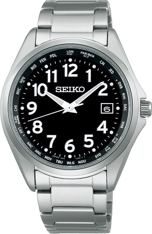 Seiko Watch) Watch Seiko Selection Titanium Solar Radio Clock with World  Time Function Arabic Numerals SBTM329 Men Silver - Discovery Japan Mall