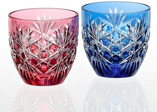 Kagami Crystal Kiriko Pair Cold Sake Cup (TPS735-2706-AB