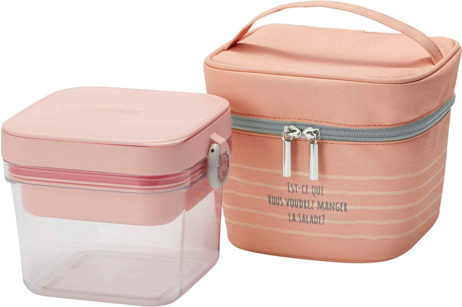 Thermos Lunch Box 2 Tiers Slim Fresh Lunch Box 635ml Dusty Pink DSA-604W DTP