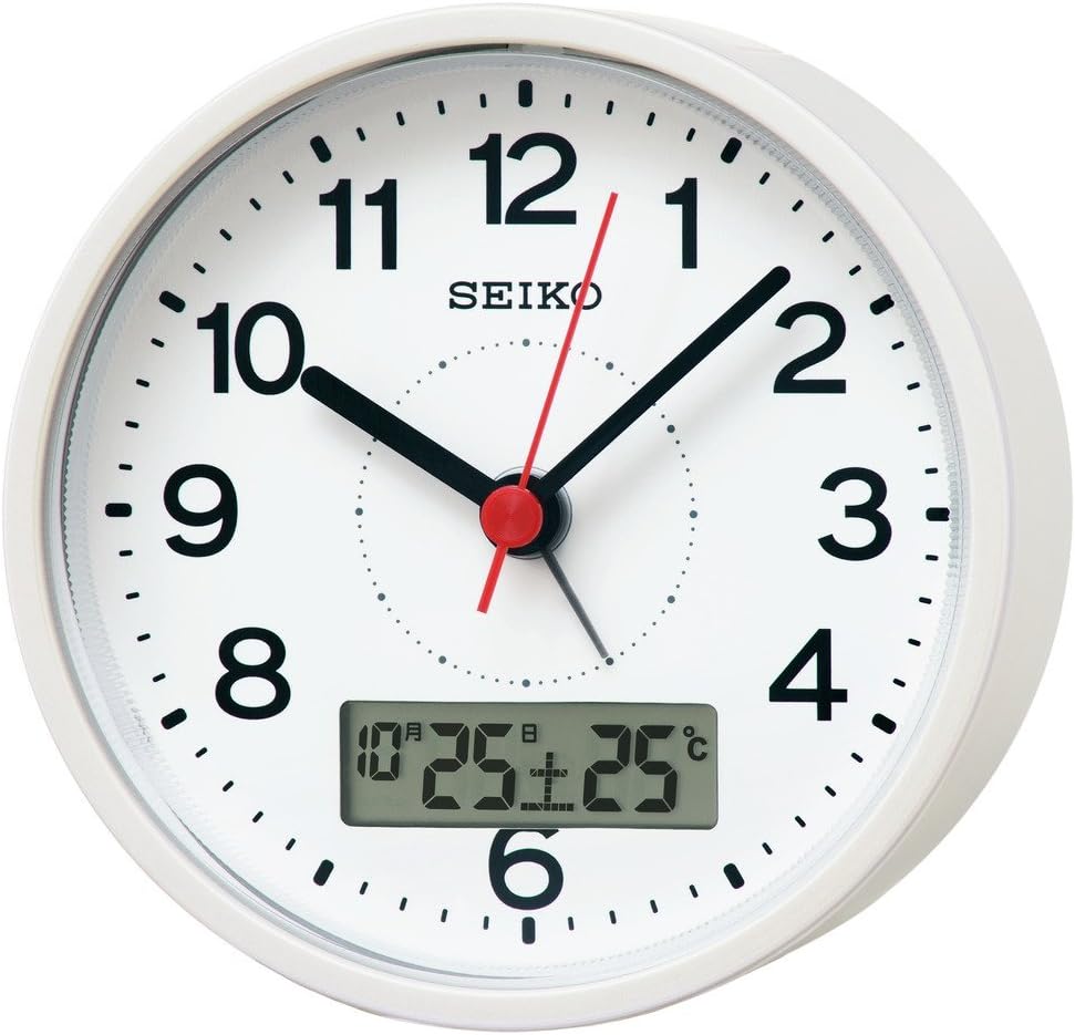 SEIKO table clock white pearl paint Body size: 99 x 99 x 56 mm KR333W -  Discovery Japan Mall