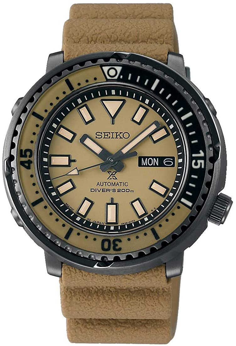 SEIKO PROSPEX Mechanical Automatic Winding Made in Japan Made in Japan  Diver s 200m SRPE29J1 Tuna Can Beige Men's Overseas Model - Discovery Japan  Mall