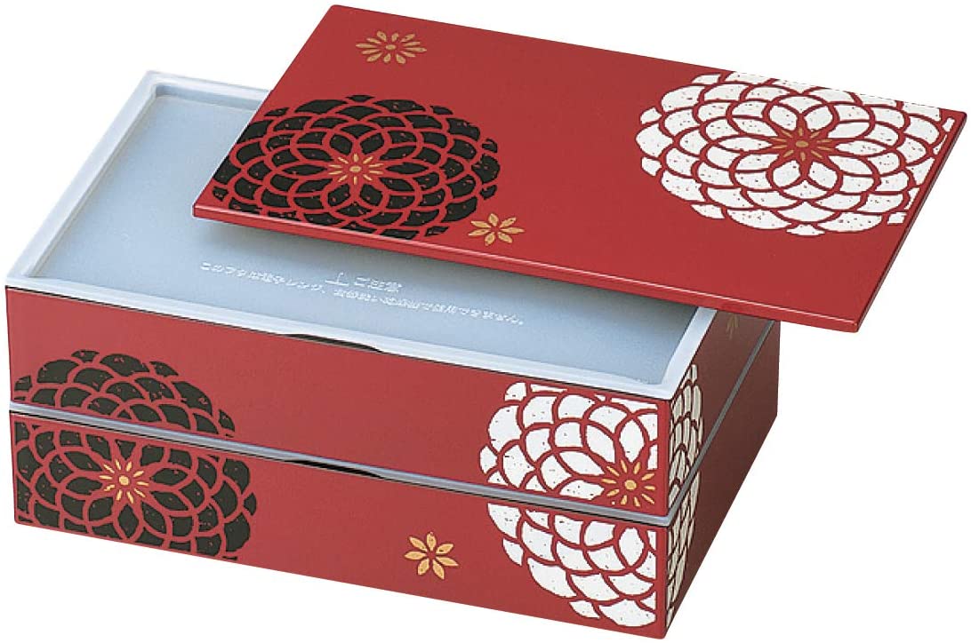 HAKOYA Lunch Bento Box 54502 Red Hyakka Momoka Flower Square MADE IN JAPAN 