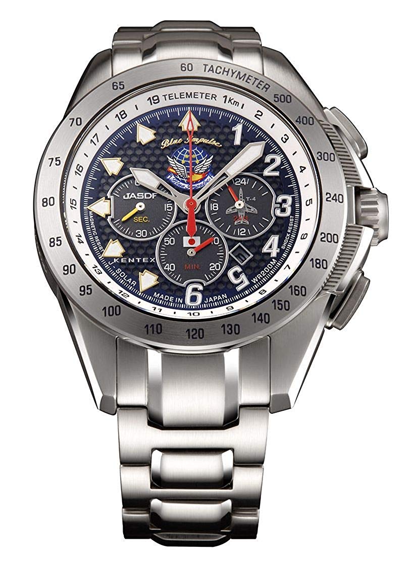 KENTEX Chronograph Solar JSDF Series Blue Impulse Limited S720M-04