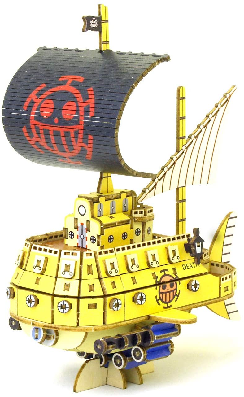 Ki Gu Mi One Piece Trafalgar Law Submarine Wooden 3d 3d Puzzle Diy Craft Kit That Can Be