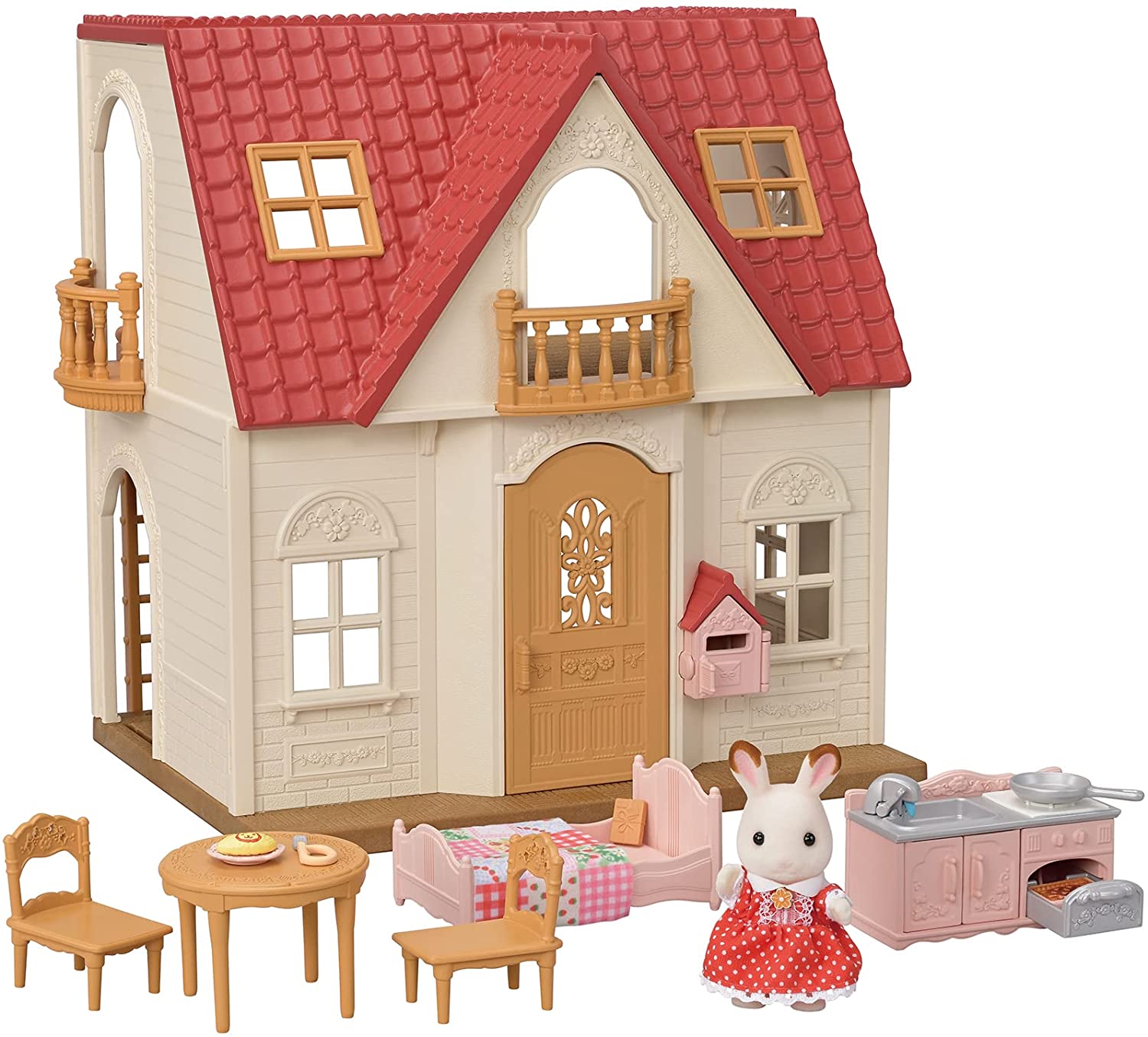 Beautiful Home,Dream House,Huge Dollhouse with 2 Dolls, 28.5 x