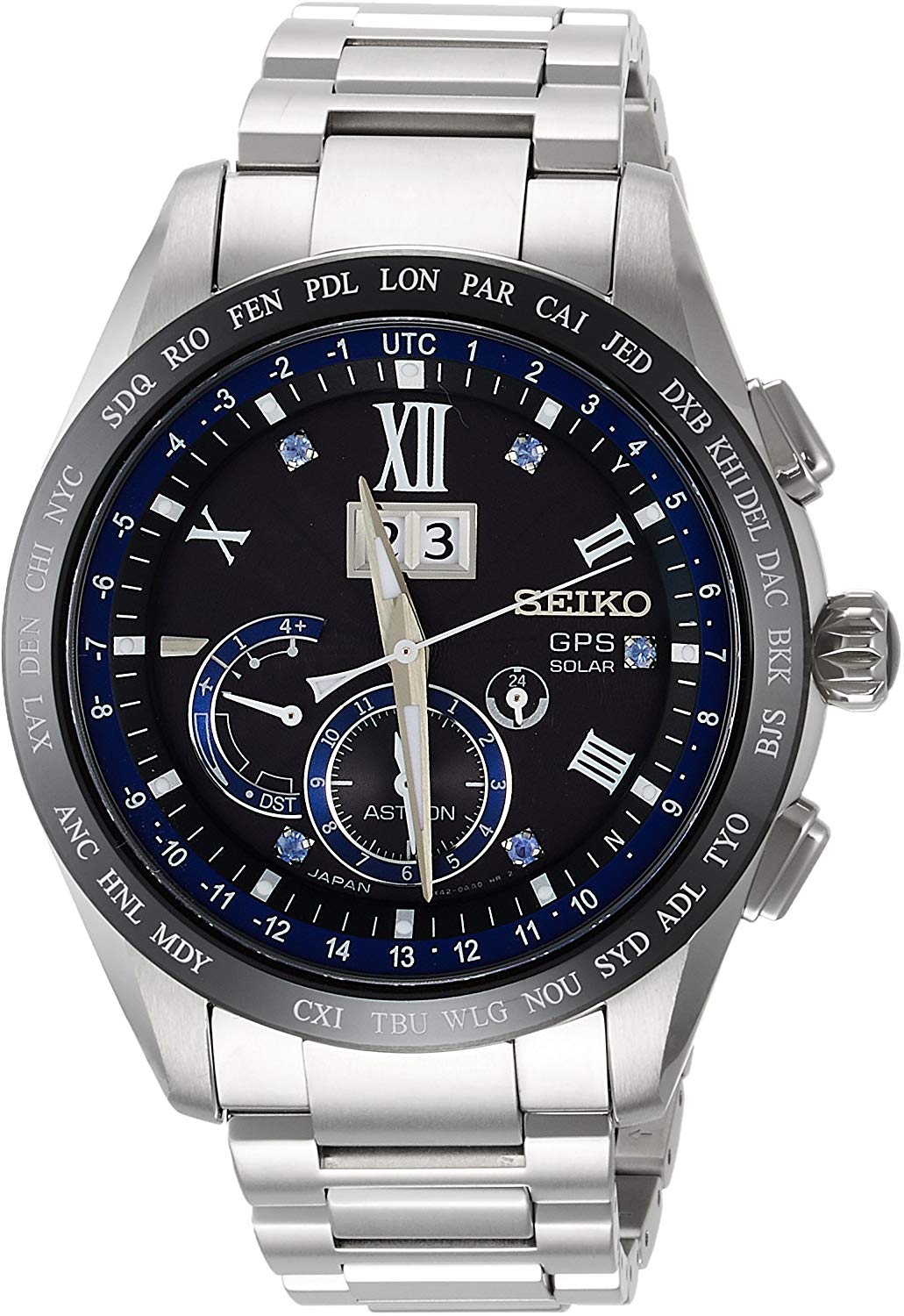 SEIKO ASTRON GPSSolar 5th Anniversary Limited BIG-DATE Titanium Model Dial  with Blue Sapphire SBXB145 Men's Silver - Discovery Japan Mall