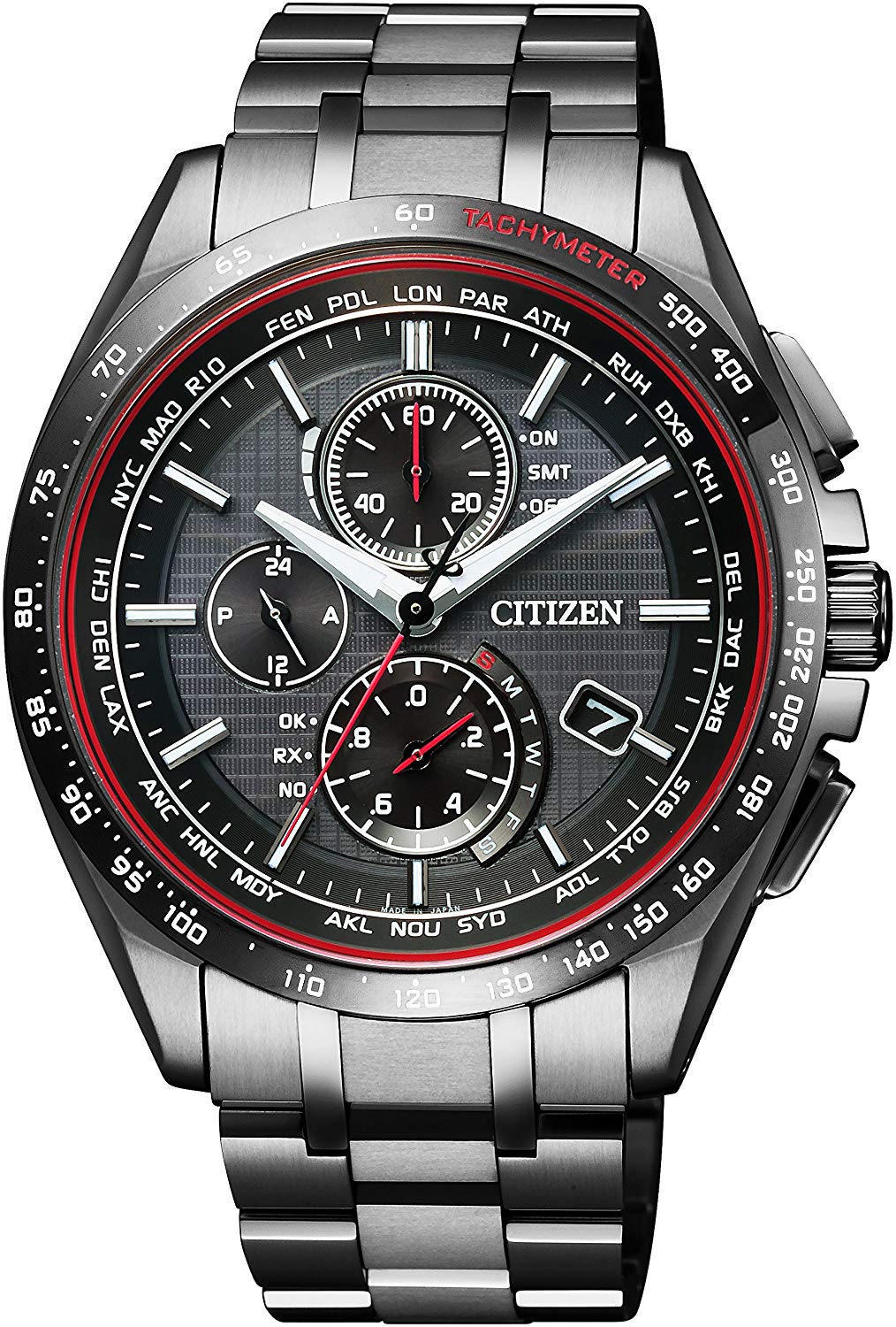 CITIZEN ATTESA Eco-Drive radio time signal Japan, China, US and