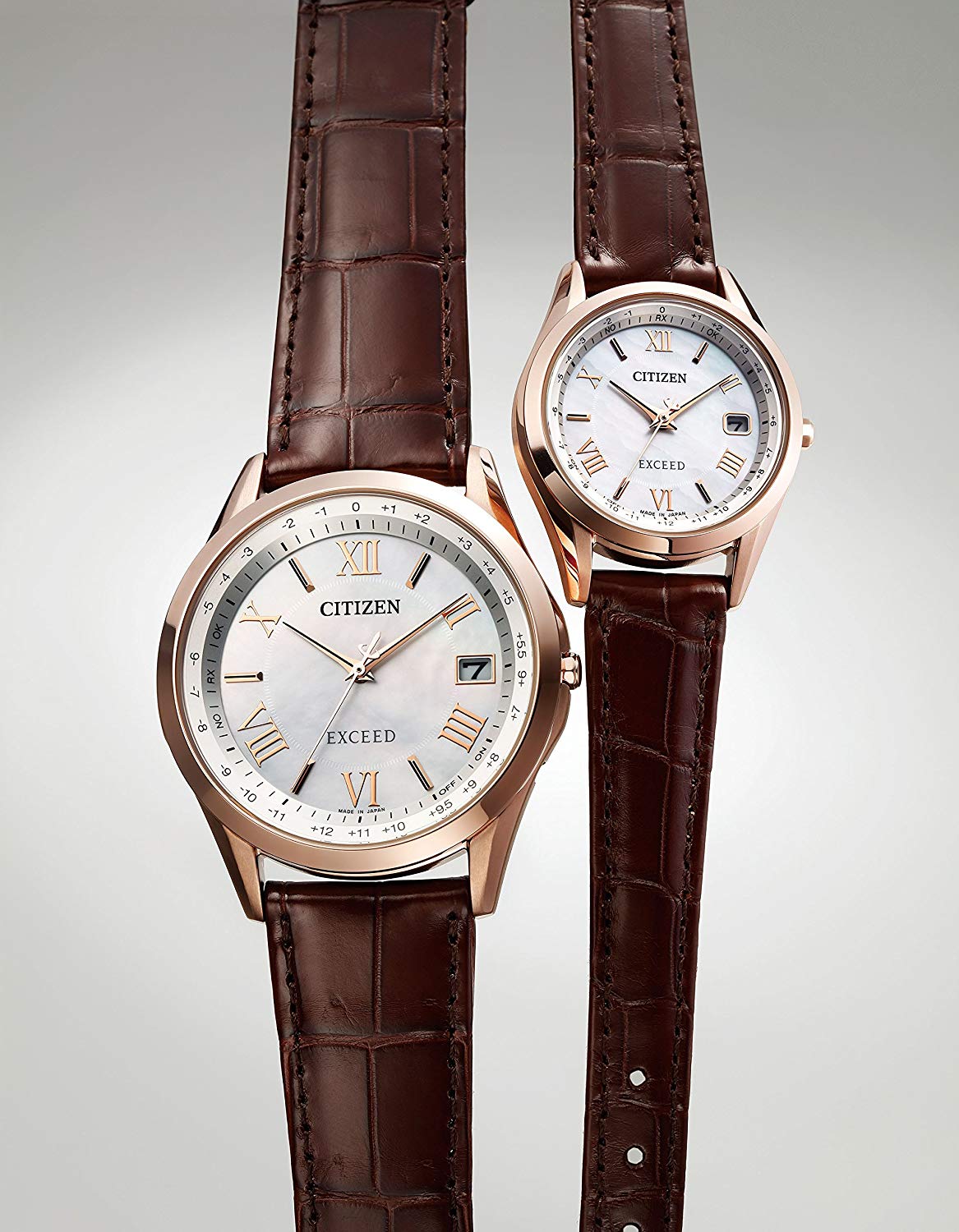 ECXCEED Eco-Drive Radio Clock Direct Flight Pair Model CB1112-07W