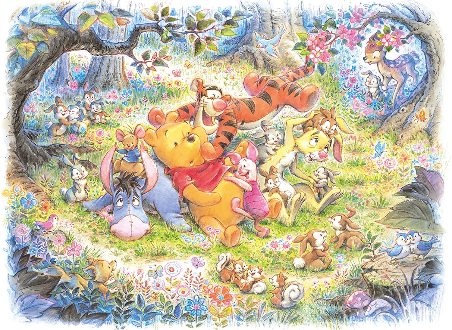 22.5 x 32 cm 200 Piece Jigsaw Puzzle Disney Winnie The Pooh Friends Memory 