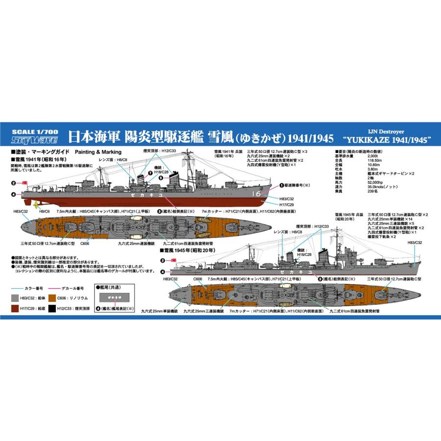 PIT ROAD 1/ 700 Skywave Series Japanese Navy Kagero Class