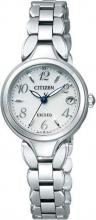 CITIZEN EXCEED Eco Drive radio clock titanium collection ES8045-69W silver