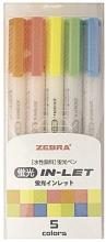Zebra highlighter mild liner, slightly fluorescent color, 5 colors, 10 pieces B-WKT7-5C