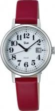 SEIKO Riki “Marine Clock” Arabic Numeral Design White Dial Curve Hard Rex White Violet Calf Leather Band AKQK446 Ladies Gray