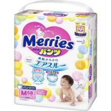 Pants M size - Merries Diaper Smooth Air Thru (6~11kg) 58 Sheets