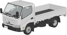 Aoshima Bunka Kyozai (AOSHIMA) Rakupla Snap Kit No. 23-WE Hino Dutro Flatbed (White) 1/32 Scale Plastic Pre-Colored Plastic Model Kit