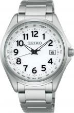 (Seiko Watch) Watch Seiko Selection Titanium Solar Radio Clock with World Time Function Arabic Numerals SBTM327 Men Silver