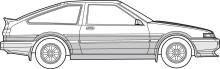 1/24 Touge Series No.3 EX-1 Toyota Hachiroku Trueno AE86 (with carbon bonnet decal) Plastic Model