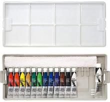 Holbein Water-soluble solid paint Finetech 12 colors metal case F12 610622