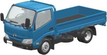 Aoshima Bunka Kyozai (AOSHIMA) Rakupla Snap Kit No. 23-BE Hino Dutro Flatbed (Blue) 1/32 Scale Plastic Pre-Colored Plastic Model Kit