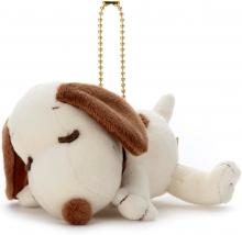 Peanuts Cacao Sleeping Friend Ball Chain Mascot Snoopy (White & Milk) Plush Toy Width approx. 12cm