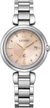 Citizen ES9460-88W Women's XC Eco-Drive Light-Powered Radio-Controlled Watch, Waterproof, Pink Beige and Silver