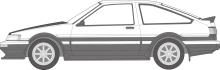 1/24 Touge Series No.1 EX-1 Toyota Hachiroku Levin AE86 (with carbon bonnet decal) Plastic Model