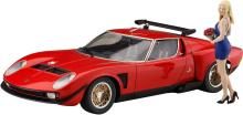 Hasegawa 1/24 Lamborghini Jota SVR with Girls Figure Plastic Model SP679 (Car)
