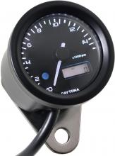 Daytona VELONA Electric tachometer for motorcycles Black body / 3 color LED φ48 15000rpm display 22005