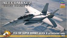 Hasegawa Creator Works Series Ace Combat 7 Skies Unknown F/A-18F Super Hornet Block III w/Conformal Tank 1/72 Scale Plastic Model SP644 (Airplane)