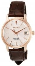SEIKO Plazage Mechanical Pale Pink Dial See-through Screw Back SRRY028 Ladies Brown