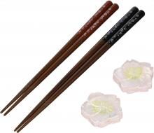 Aderia Tsugaru Vidro Chopstick Rest Chopsticks Pair Set Sakura Made in Japan FS-71503