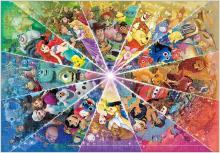 Tenyo 500-piece jigsaw puzzle Color Circle (Disney & Disney/Pixar) Gyutto Series (Stained Art) (25x36cm)