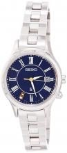 SEIKO LUKIA Lady Gold Solar radio wave Titanium model Tonneau type diamond-filled white butterfly shell dial Sapphire glass Strengthened waterproof for everyday life (10 ATM) SSQW046 Ladies Gold