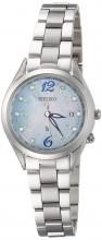 SEIKO LUKIA Lady Gold Solar radio wave Titanium model Tonneau type diamond-filled white butterfly shell dial Sapphire glass Strengthened waterproof for everyday life (10 ATM) SSQW046 Ladies Gold