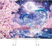 Yanoman 150 Piece Petit Paris Clear Jigsaw Puzzle LASSEN Sakura Eternity (7.6x10.2cm) 2308-60 No glue required, no frame required, includes mini easel, includes piece request postcard