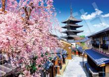 EPOCH 500 Super Small Piece Jigsaw Puzzle Japanese Landscape Yasaka Pagoda with Cherry Blossoms - Kyoto (18.2 x 25.7 cm) 52-805 with Glue, Spatula, and Score Ticket