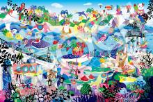 Jigsaw puzzle If you are anywhere, it's a paradise 2016 Berry Small Piece (50 x 75 cm)