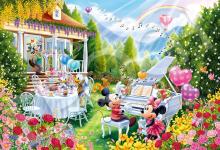 EPOCH 300-Piece Jigsaw Puzzle, Disney Mickey & Friends -Melody of Love- (26x38cm) 73-410s, Decorative Collage, with Glue, Spatula, and Decorative Stickers
