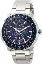 SEIKO Watch Wired Chronograph Blue Green Dial Curve Hard Rex AGAT429 Men's Silver
