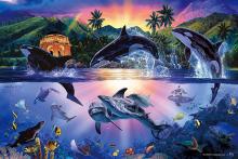 1000Pieces Aim for the shining Puzzle! Puzzle master Lassen Orca World II (50x75cm)