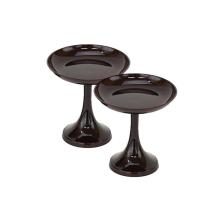 Pair of wooden high-rise bowls...