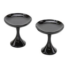 Pair of wooden high-rise bowls...