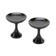 Pair of wooden high-rise bowls...