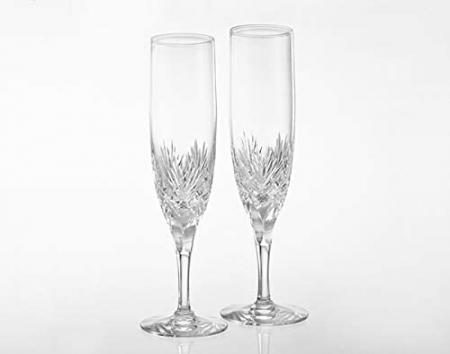 Kagami Crystal Pair Champagne Glasses (Bonnard KWP250-2532)
