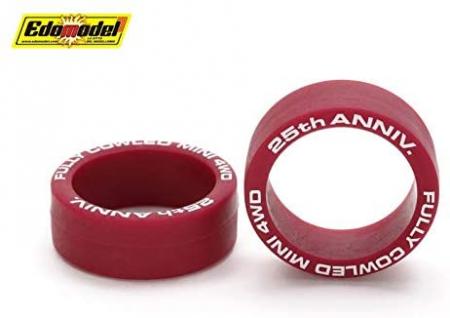 Full cowl mini 4WD 25th anniversary low friction low height tires (2 maroon)
