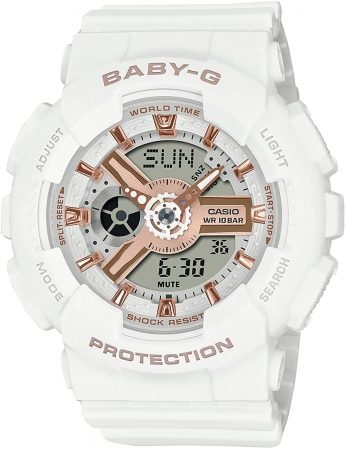 BABY-G BA-110 Series G-SHOCK Inspire BA-110XRG-7AJF WomenBait Reels Watch Battery-powered Anadigi White