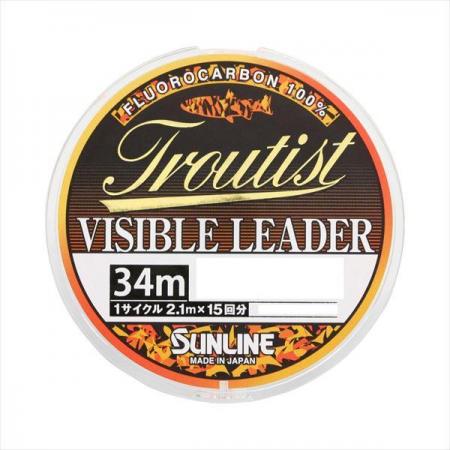 Sunline Line Troutist Visible Leader Natural Clear & Orange Marking No. 1.25 34m