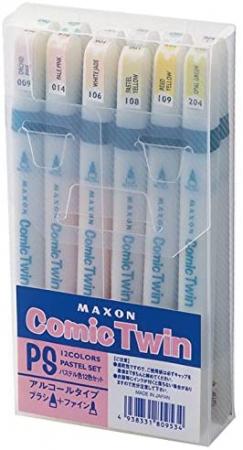 Maxon alcohol marker comic twin 12 color set (pastel color) 517113