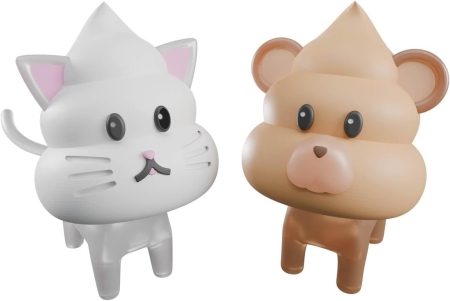 BANDAI SPIRITS Clay Model Kit Uncosul Days Animal Poop Set 1 Cat & Bear